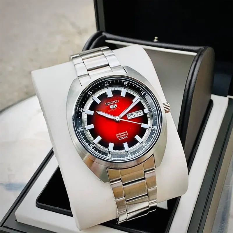 Seiko 5 Sports Turtle Automatic Red Dial Men’s Watch- SRPB17k1